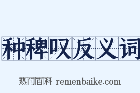 种稗叹反义词是什么意思的图片